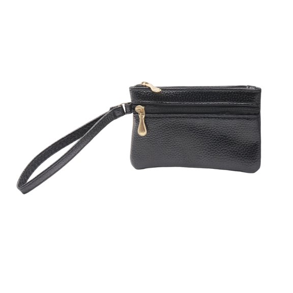 Fashionable Long PU Leather Wallet for Women, Double Zipper Large Capacity Clutch with Litchi Grain, Slim Phone Case and Change Bag，C
