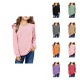 thumbnail image 1 of Fashionable Long Sleeve Blouse Top with Delicate Lace , Girls' Fall Winter Tunic Shirt, Loose Fit Solid Casual Wear, 1 of 7