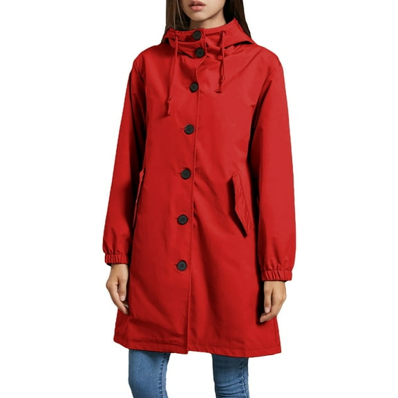 Fashionable Long Sleeve Solid Pocket Cardigan Button Top Sweater Knit Hooded Coat, Polyester Spandex Blend, Waterproof Fabric, Suitable For Spring, Fall And Winter, Red L, Size S-XXXXXL