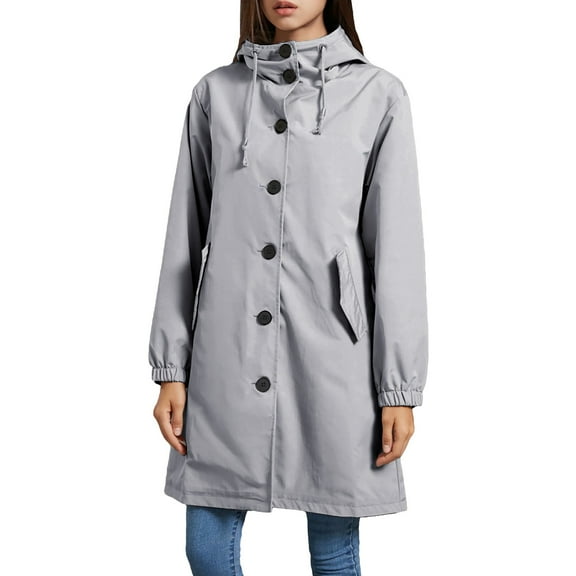 Fashionable Long Sleeve Solid Pocket Cardigan Button Top Sweater Knit Hooded Coat, Polyester Spandex Blend, Waterproof Fabric, Suitable For Spring, Fall And Winter, Gray L, Size S-XXXXXL