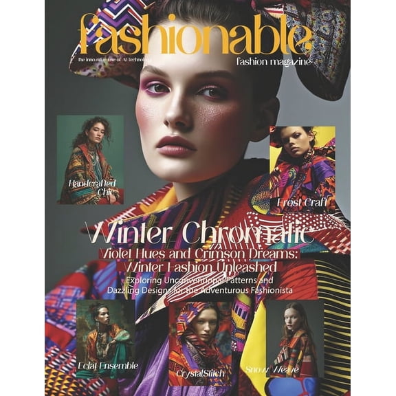Fashionable Magazine - Fashion Models Created by the Innovative Use of AI Technology: Fashionable Magazine: Winter Chromatic - Violet Hues and Crimson Dreams - Winter Fashion Unleashed.: Exploring Unc
