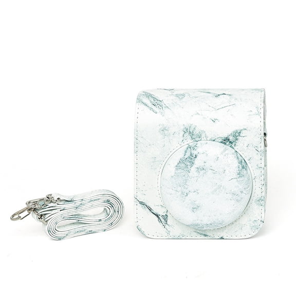 Fashionable Marble Print Camera Bag For Mini 12/11 Cameras Durability PU Storage Pockets With Adjustable Strap