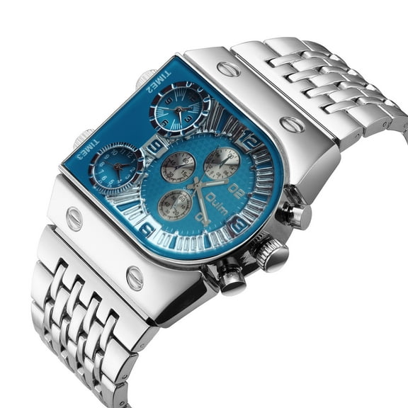 Fashionable Men's Sports Watch Analog Multi Time Zone with 3 Quartz Movement