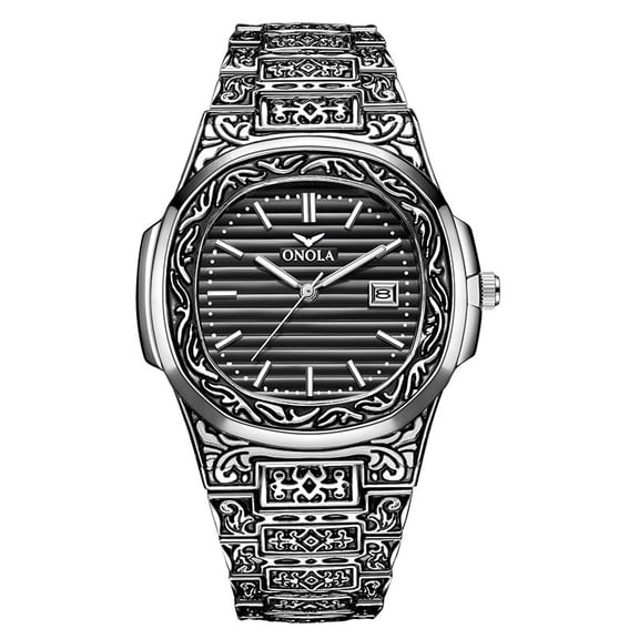 Fashionable Men's Vintage Watch - Waterproof Stainless Steel Band