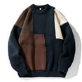 thumbnail image 1 of Fashionable Men'sRound Neck Long Sleeved Patchwork Color Knitted Sweater, 1 of 5