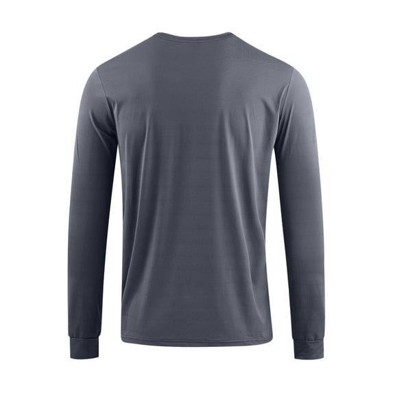 Fashionable Mens Long Sleeve Muscle T Shirts Round-neck Solid Color Casual Sports XL-5XL