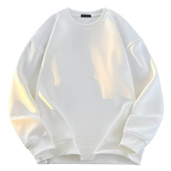 Fashionable Mens Long Sleeve Muscle T Shirts Round-neck Solid Color Loose Pullover Hoodie M-5XL
