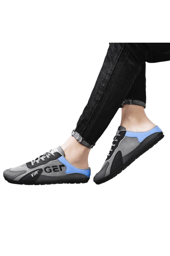 Fashionable Mens Slip on Shoes Casual Indoor Outdoor Walking Mules Sneakers Non Slip Comfortable Loafers for Work Hiking Trekking Gray Size 10