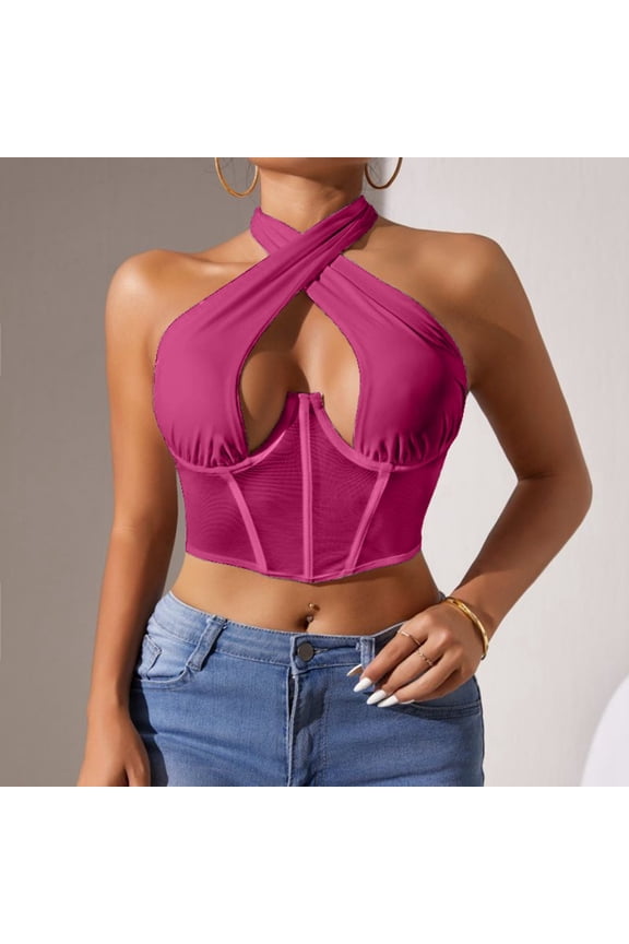 Fashionable Mesh Lingerie Bustier With Adjustable Neck Tie And Support Low Sports Bra Sports Bras Packs Bra Sports Sports Bra Pack for Women Sports Bras for Women Bulk plus Sized Sports Bra Sports Bra