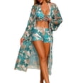 thumbnail image 1 of Fashionable Mesh Tankini Bikini Three Piece Swimwear With Cover Up For Beach Pool, 1 of 8