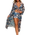 thumbnail image 1 of Fashionable Mesh Tankini Bikini Three Piece Swimwear With Cover Up For Beach Pool, 1 of 9