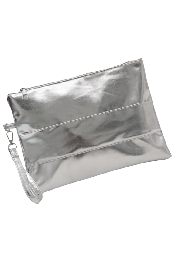 Fashionable Metallic PU Leather Envelope Clutches Bag for Women Elegant Wristlet Purse Handbag with Spacious Interior