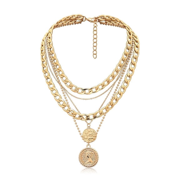 Fashionable Multi Tiered Coin Necklace For Women Portable Alloy Jewelry Wealth Inspired Designs