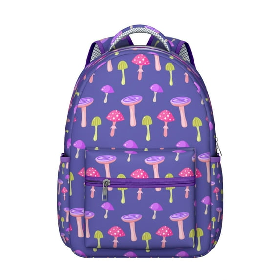 Fashionable Mushroom Patterned Backpack for Teens Women, Cute School College Bookbag, Spacious Main Compartment for Laptop Notebooks, Ideal Student Gift
