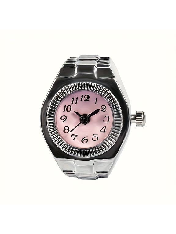 Fashionable Niche Women's Ring Watch Portable Digital Quartz Finger Watch with Adjustable Size for Ladies