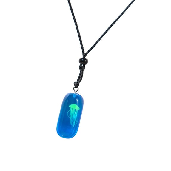 Fashionable Nighttime Glows Jellyfish Necklace Craft from Sturdy Resin Materials Fashion Decoration for Mystery