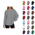 thumbnail image 1 of Fashionable Oversized Long Sleeve T Shirt Casual Basic Round Neck Fall Top For Everyday Wear, 1 of 6
