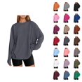 thumbnail image 1 of Fashionable Oversized Long Sleeve T Shirt Casual Basic Round Neck Fall Top For Everyday Wear, 1 of 6