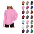 thumbnail image 1 of Fashionable Oversized Long Sleeve T Shirt Casual Basic Round Neck Fall Top For Everyday Wear, 1 of 6