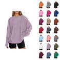 thumbnail image 1 of Fashionable Oversized Long Sleeve T Shirt Casual Basic Round Neck Fall Top For Everyday Wear, 1 of 6
