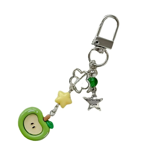 Fashionable Phone Charm Lanyard Beaded Keyring Colorful Fruit Bead Phone Pendant for Women Girls Stylish Purse Ornament