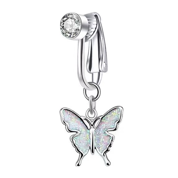 Fashionable Piercing Navel Clip Stylish Zirconia Belly Button Jewelry Comfort Wear Coppers Body Accessory for Women