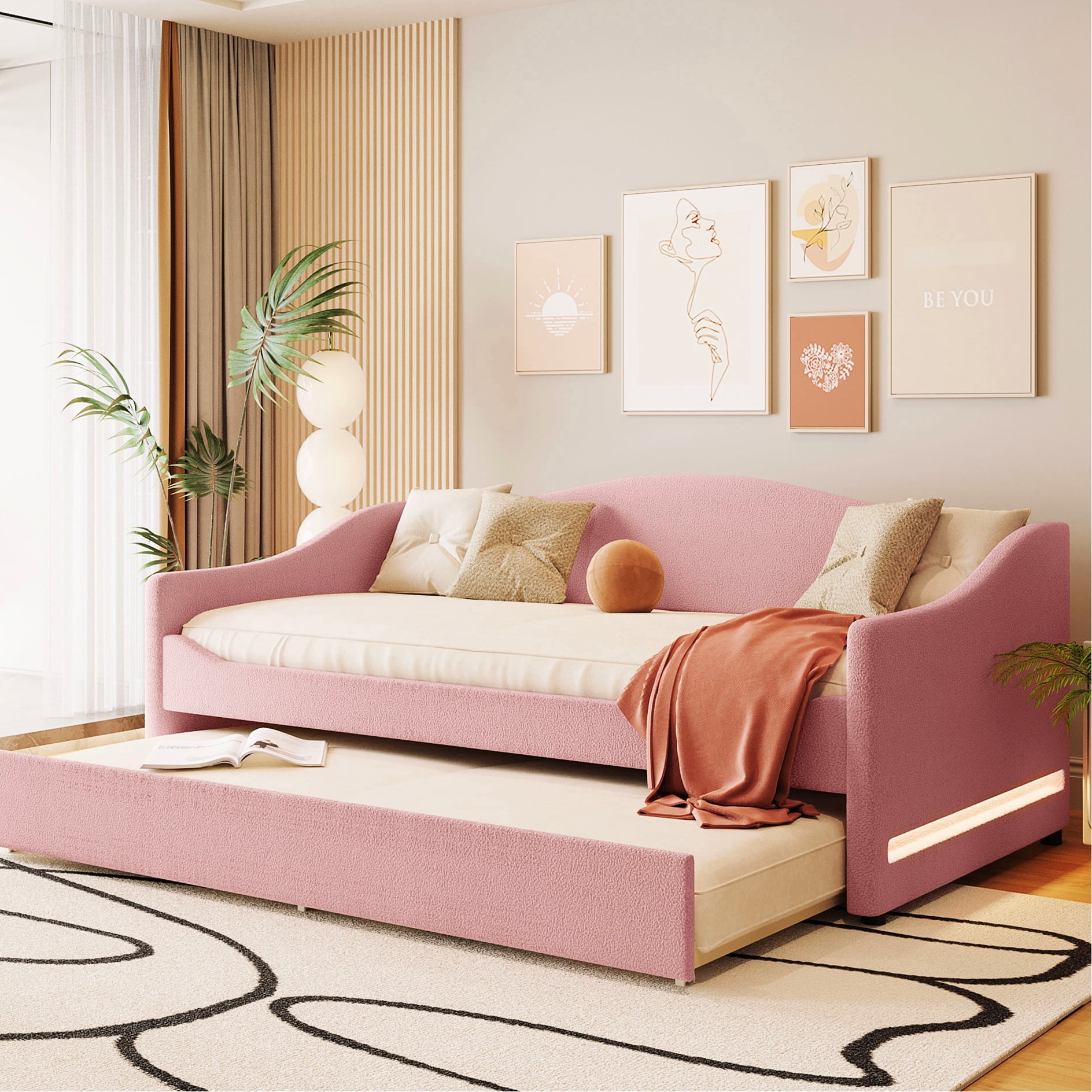 Pink Daybed With Trundle