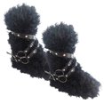 thumbnail image 1 of Fashionable Plush Leg Warmers for Ladies Grunge Rivets Thick Warm Furry Boot Covers Socks for Winter and Themed Event, 1 of 8