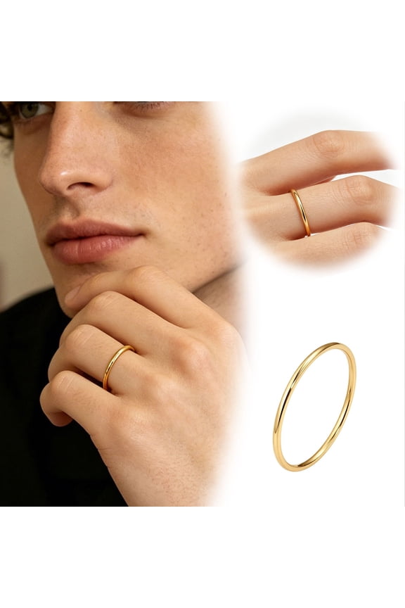 Fashionable Polished Finish Rings Minimalist Stackable Band Jewelry for Daily Wear Elegant Everyday Accessory for Modern Adventures,20.7 mm,Gold