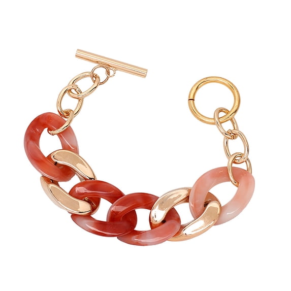Fashionable Resin Bangle Candy Color Handchain Adjustable Length Wristchain Party Jewelry for Sophisticated Ladies