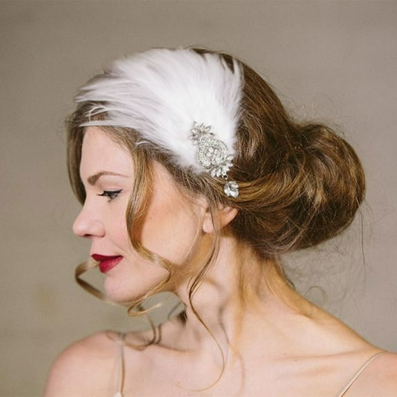 Fashionable Rhinestone Hair Comb With Feathers For Women Scrunch Headband Mens Workout Headbands Yoga Hair Band Men Head Band Metal Hairband Knot Headbands for Women Wrap Headband Yoga Headbands for