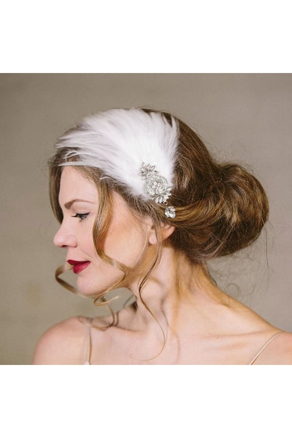 Fashionable Rhinestone Hair Comb With Feathers For Women Scrunch Headband Mens Workout Headbands Yoga Hair Band Men Head Band Metal Hairband Knot Headbands for Women Wrap Headband Yoga Headbands for