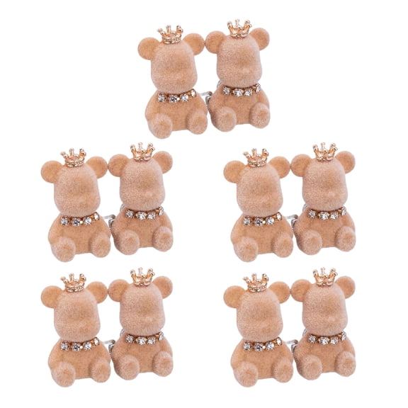 Fashionable Rhinestones Embellished Bear Shaped Button For Waistband Adjustment