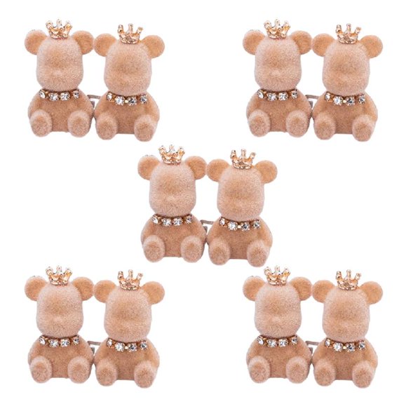 Fashionable Rhinestones Embellished Bear Shaped Button For Waistband