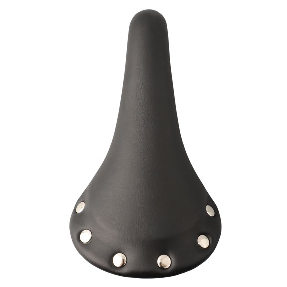 Fashionable Rivet PU Leather Cycling Saddle Suitable for Fixed Gear and Track Bicycles with Comfort Focus (Black)