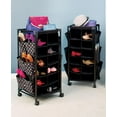 thumbnail image 1 of Fashionable Rolling Shoe Rack with Fabric Cubbies - Black, 1 of 4