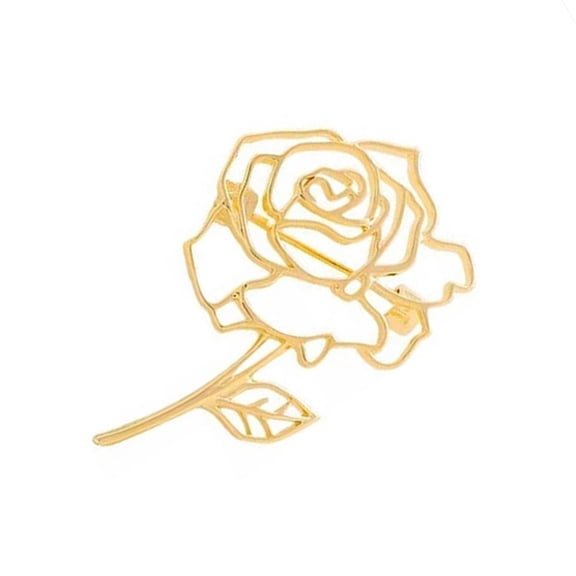 Fashionable Rose Pattern Brooch Flower Badge Decorative Apparel Accessory Secure Fastener For Daily Wear Formal Event
