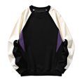 thumbnail image 1 of Fashionable Round Neck Sweatshirts for Men Beige Pullover Casual Long Sleeve Plus Size L Up to 65% off!, 1 of 3