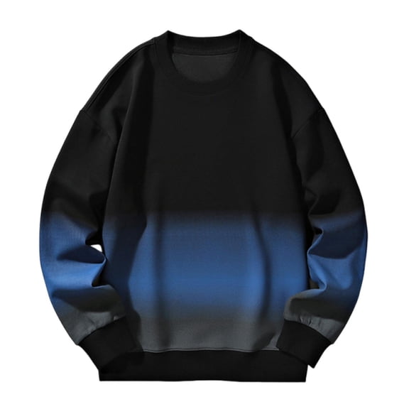 Fashionable Round Neck Sweatshirts for Men Black Pullover Casual Long Sleeve Plus Size 3XL Up to 65% off!