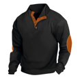 thumbnail image 1 of Fashionable Round Neck Sweatshirts for Men Black Waffle Warm Jumper Casual Solid Color Long Sleeve Plus Size L Up to 65% off!, 1 of 7