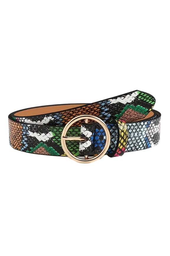 Fashionable Serpents Design PU Belt Adjustable Waist Strap Unisex Accessory Daily Wear
