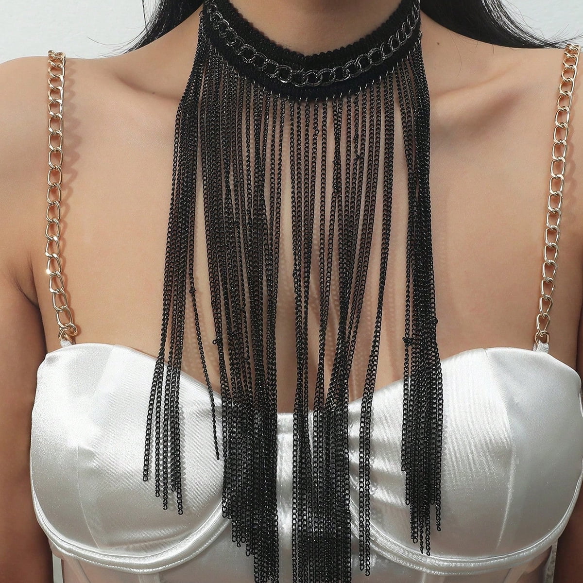 Fashionable Sexy Bride Multi-Layer Lace Chain Necklace - Handmade Lace ...