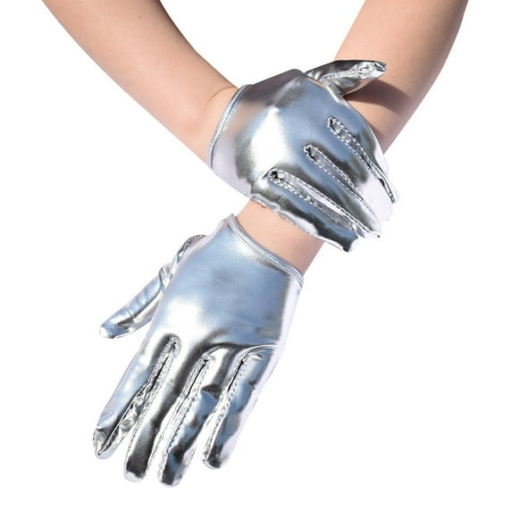 Fashionable Short Gloves With Glossy Design Hand Gloves Punk Handwear For Women Night Club Punk Accessories