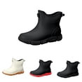 thumbnail image 1 of Fashionable Short Rain Boots Slip On Ankle Rain Boots Waterproof Non-Slip Thick Sole Garden Booties Black 36, 1 of 8