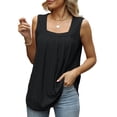 thumbnail image 1 of Fashionable Sleeveless Vest Unique Hollow Out Pattern And Irregular Hemline Square Neck Tanks Top for Women and Girls, 1 of 9