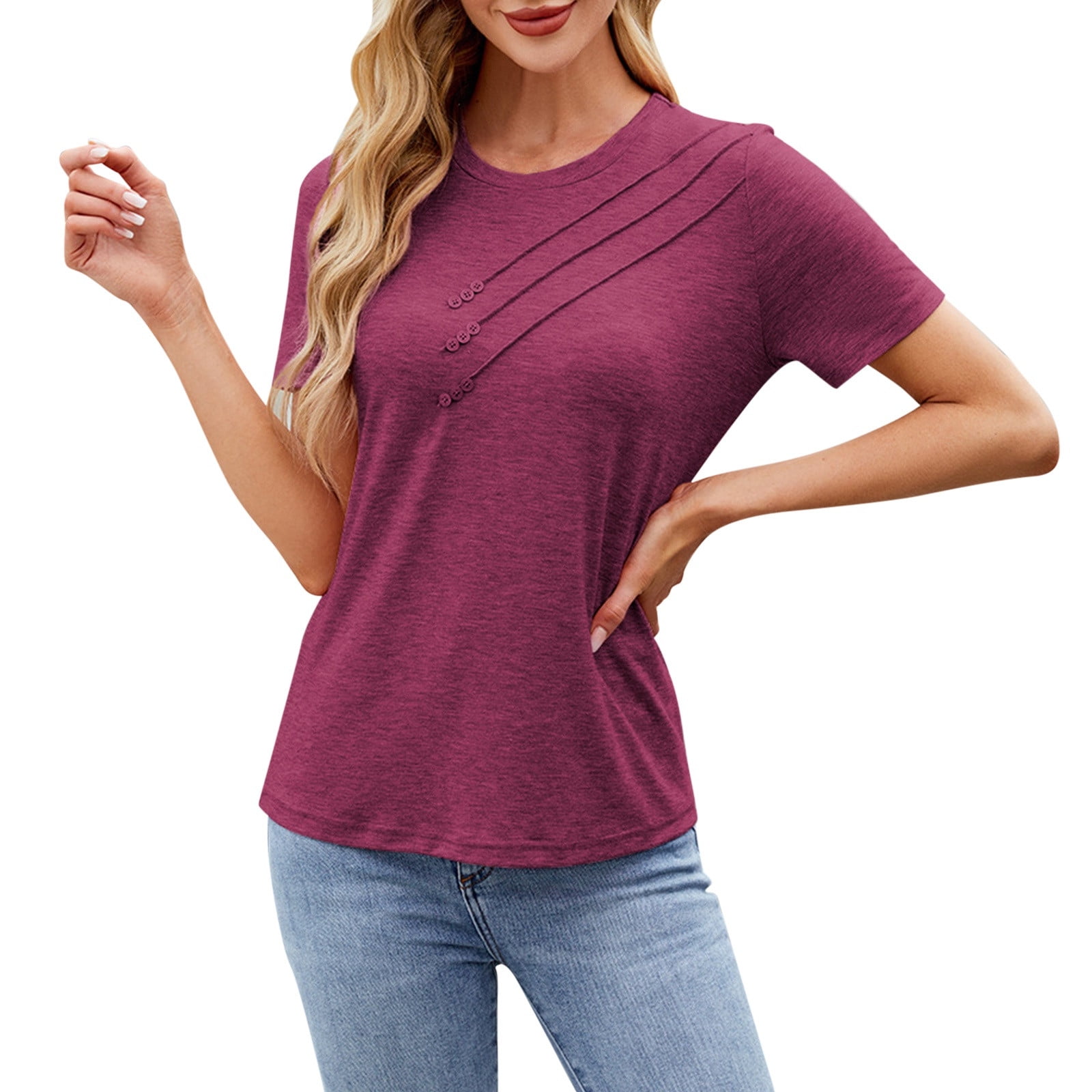 Slim Striped Short Sleeve Top