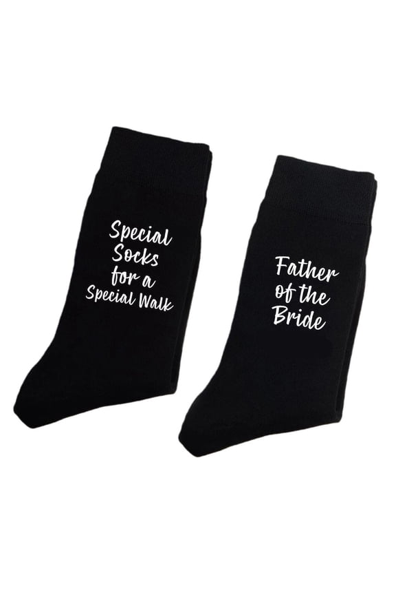Wedding Socks for Father of the Bride Novelty Wedding Gift Black Socks Men Funny Special Walk Socks Dad Gift