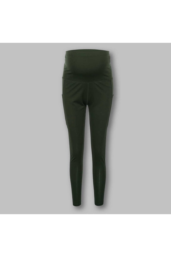 Fashionable Solid Maternity Yoga Jumpsuit Breathable Stretch Full Length Activewear for Pregnancy Comfortable Workout Clothing