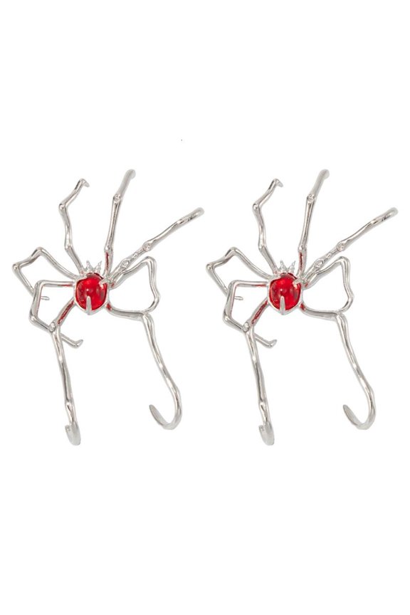 Fashionable Spiders Web Ear Cuff Accessories Hypoallergenically Alloy Sparkling Acrylic Stones Clip On Ear Jewelry