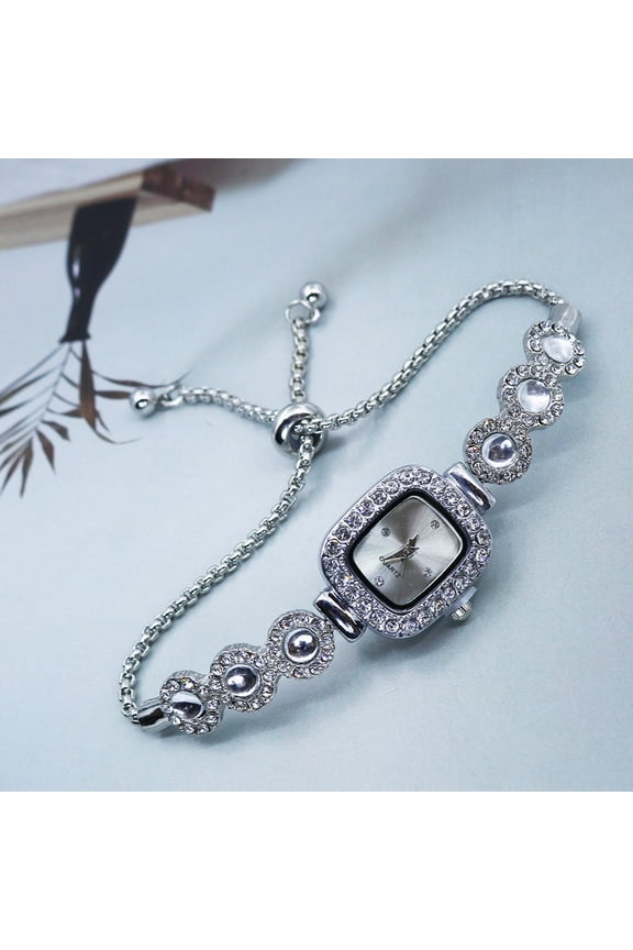 Fashionable Square Quartz Watch with Comfortable Bracelet Strap Design